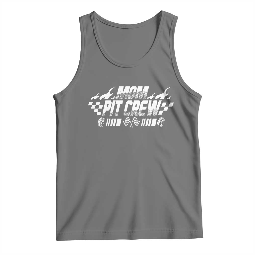 Mom Pit Crew Tank Top Race Car Family Racing Birthday Hosting Parties TS10 Black Heather Print Your Wear