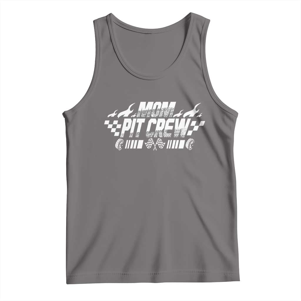Mom Pit Crew Tank Top Race Car Family Racing Birthday Hosting Parties TS10 Deep Heather Print Your Wear
