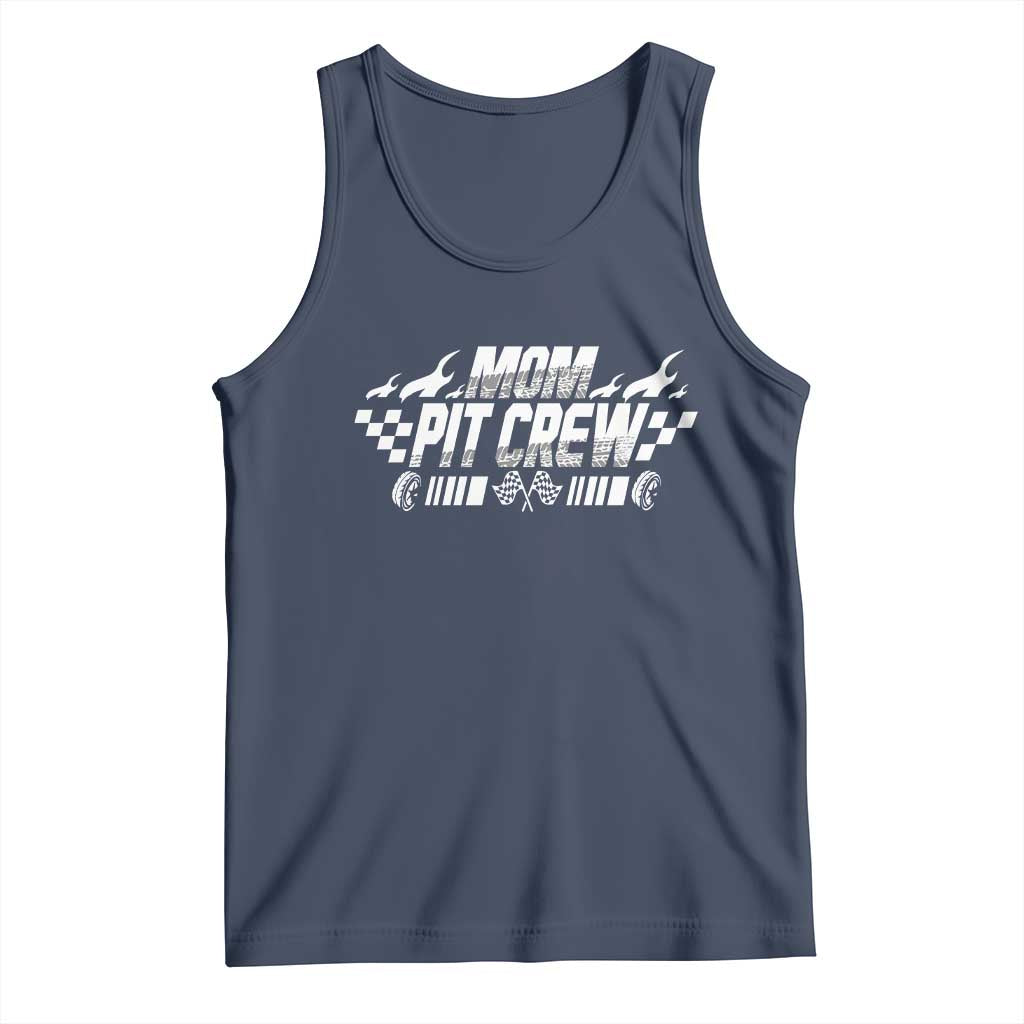 Mom Pit Crew Tank Top Race Car Family Racing Birthday Hosting Parties TS10 Navy Print Your Wear