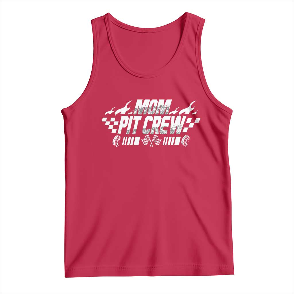 Mom Pit Crew Tank Top Race Car Family Racing Birthday Hosting Parties TS10 Red Print Your Wear
