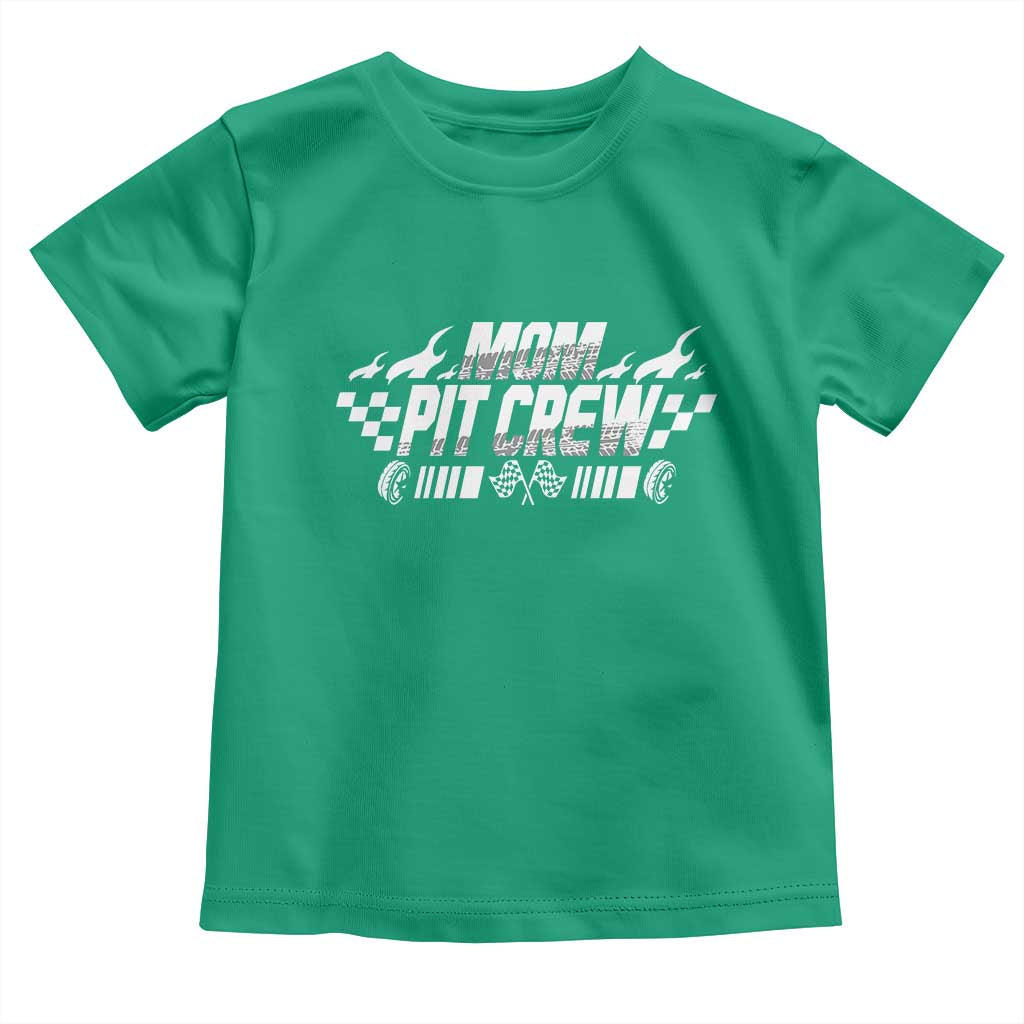 Mom Pit Crew Toddler T Shirt Race Car Family Racing Birthday Hosting Parties TS10 Irish Green Print Your Wear