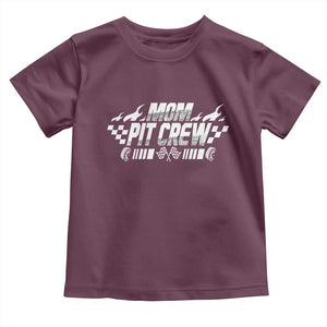 Mom Pit Crew Toddler T Shirt Race Car Family Racing Birthday Hosting Parties TS10 Maroon Print Your Wear