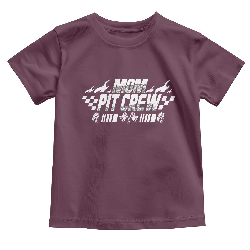 Mom Pit Crew Toddler T Shirt Race Car Family Racing Birthday Hosting Parties TS10 Maroon Print Your Wear