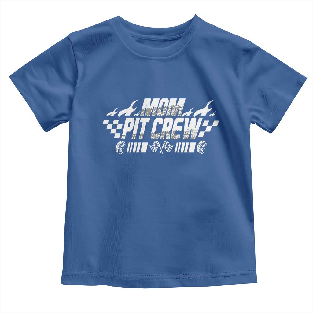 Mom Pit Crew Toddler T Shirt Race Car Family Racing Birthday Hosting Parties TS10 Royal Blue Print Your Wear