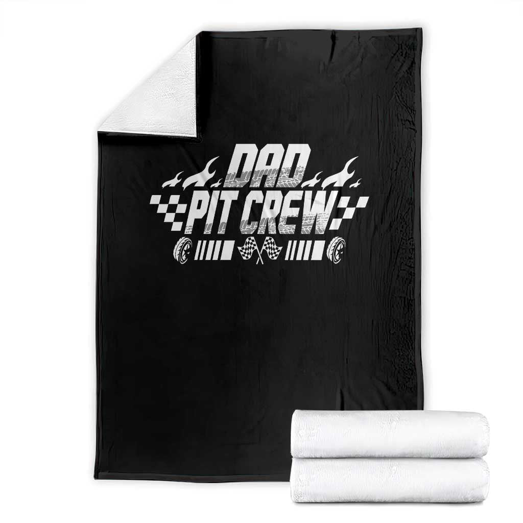Dad Pit Crew Throw Blanket Race Car Family Racing Birthday Hosting Parties TS10 Black Print Your Wear