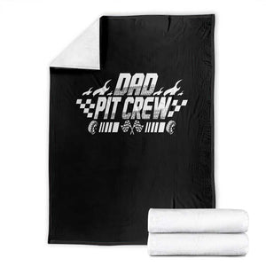 Dad Pit Crew Throw Blanket Race Car Family Racing Birthday Hosting Parties TS10 Black Print Your Wear