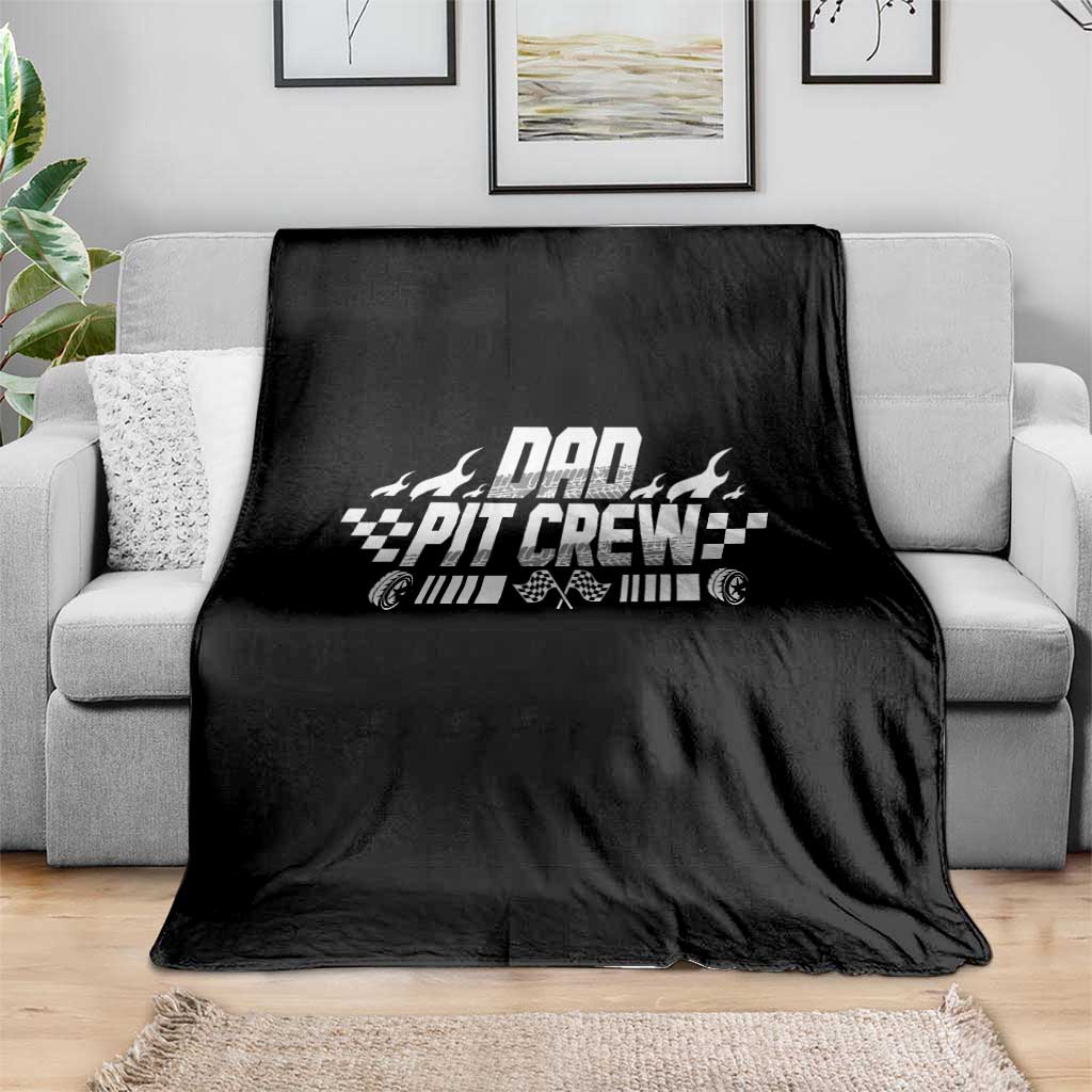 Dad Pit Crew Throw Blanket Race Car Family Racing Birthday Hosting Parties TS10 Print Your Wear