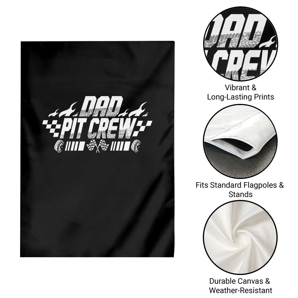 Dad Pit Crew Garden Flag Race Car Family Racing Birthday Hosting Parties TS10 Print Your Wear