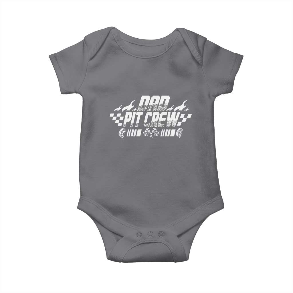 Dad Pit Crew Baby Onesie Race Car Family Racing Birthday Hosting Parties TS10 Charcoal Print Your Wear