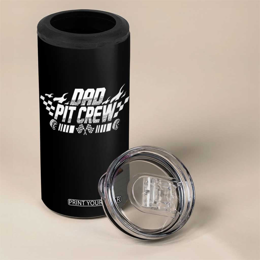 Dad Pit Crew 4 in 1 Can Cooler Tumbler Race Car Family Racing Birthday Hosting Parties TS10 Print Your Wear