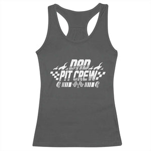Dad Pit Crew Racerback Tank Top Race Car Family Racing Birthday Hosting Parties TS10 Dark Heather Print Your Wear