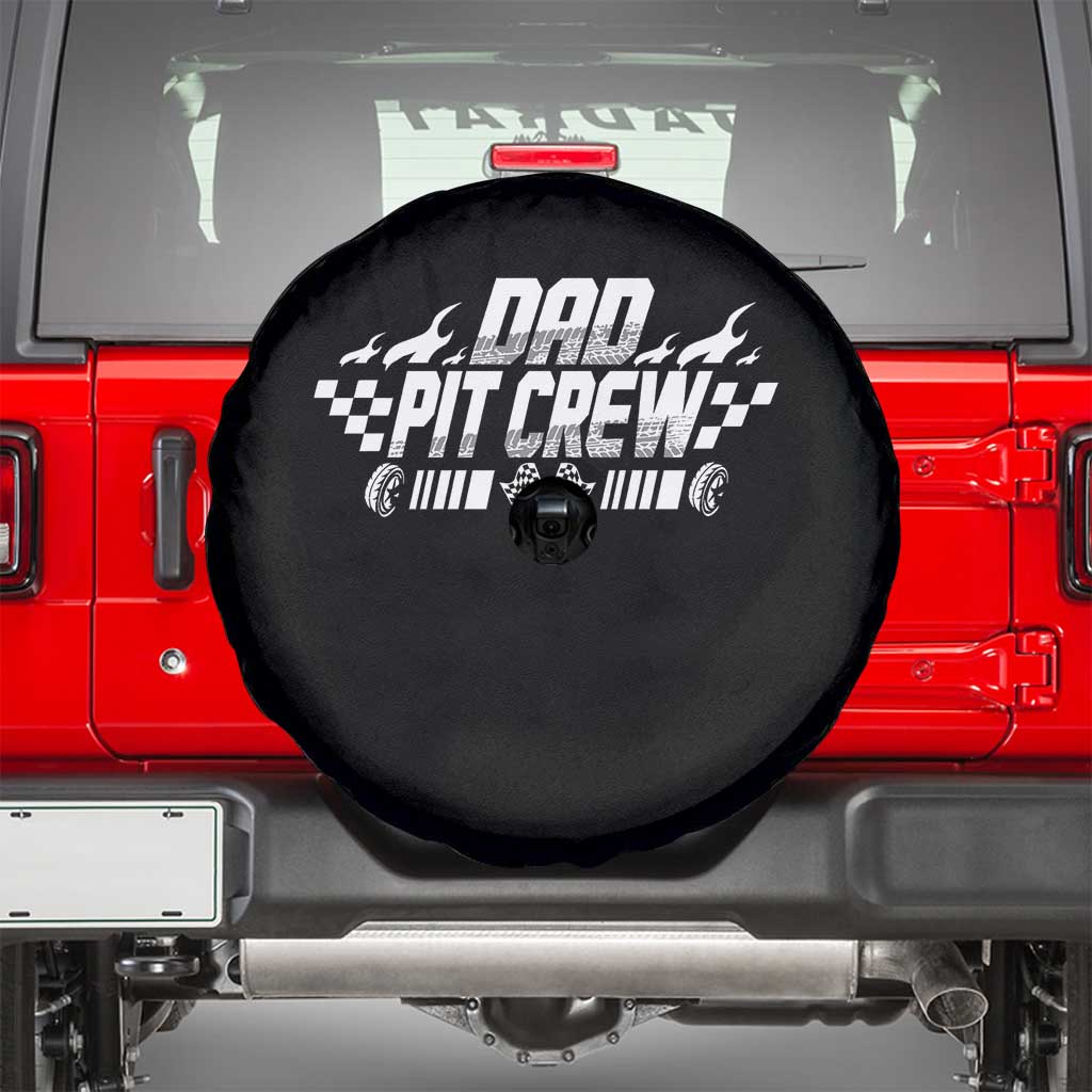 Dad Pit Crew Spare Tire Cover Race Car Family Racing Birthday Hosting Parties TS10 Black Print Your Wear
