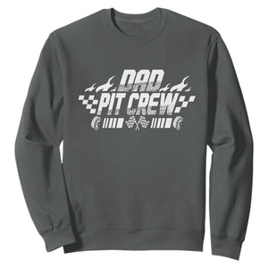 Dad Pit Crew Sweatshirt Race Car Family Racing Birthday Hosting Parties TS10 Dark Heather Print Your Wear