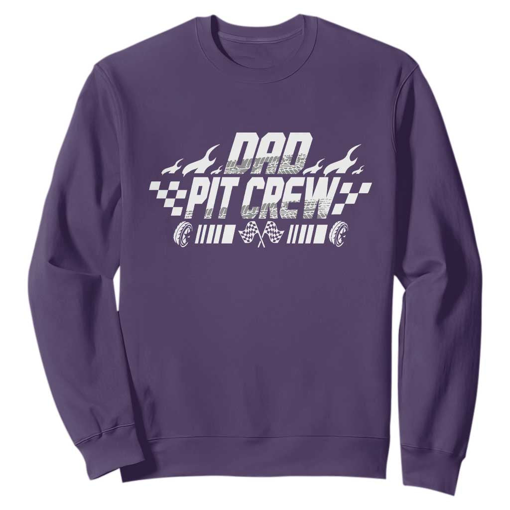 Dad Pit Crew Sweatshirt Race Car Family Racing Birthday Hosting Parties TS10 Purple Print Your Wear