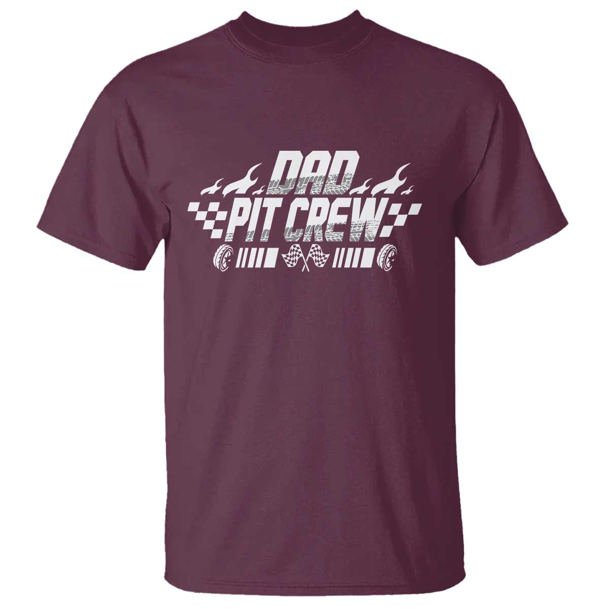 Dad Pit Crew T Shirt Race Car Family Racing Birthday Hosting Parties TS10 Maroon Print Your Wear