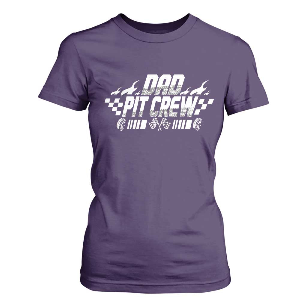 Dad Pit Crew T Shirt For Women Race Car Family Racing Birthday Hosting Parties TS10 Purple Print Your Wear