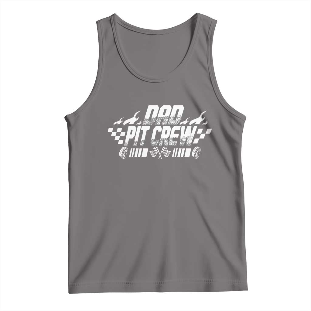 Dad Pit Crew Tank Top Race Car Family Racing Birthday Hosting Parties TS10 Deep Heather Print Your Wear