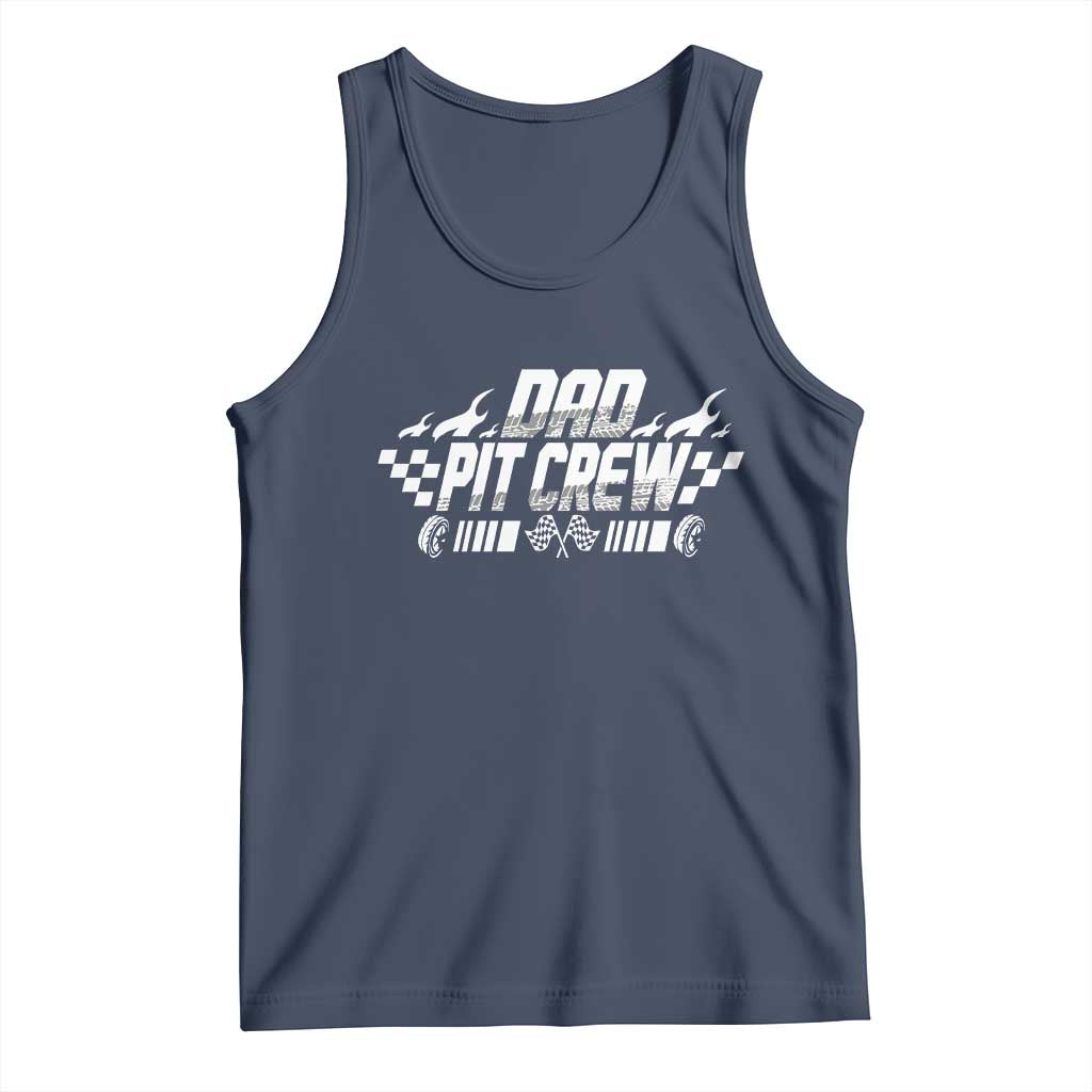 Dad Pit Crew Tank Top Race Car Family Racing Birthday Hosting Parties TS10 Navy Print Your Wear