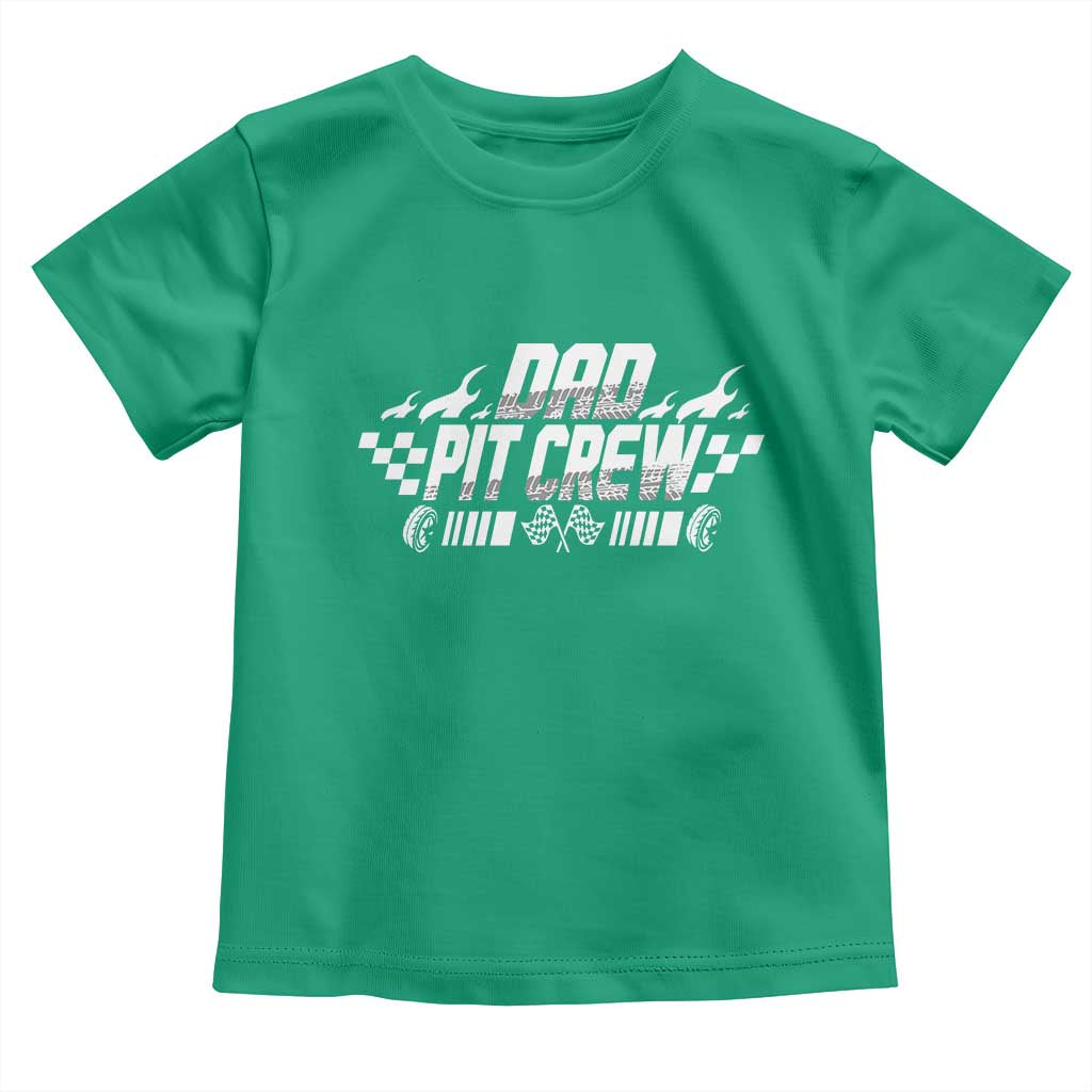 Dad Pit Crew Toddler T Shirt Race Car Family Racing Birthday Hosting Parties TS10 Irish Green Print Your Wear