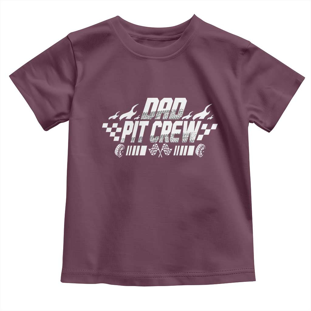 Dad Pit Crew Toddler T Shirt Race Car Family Racing Birthday Hosting Parties TS10 Maroon Print Your Wear