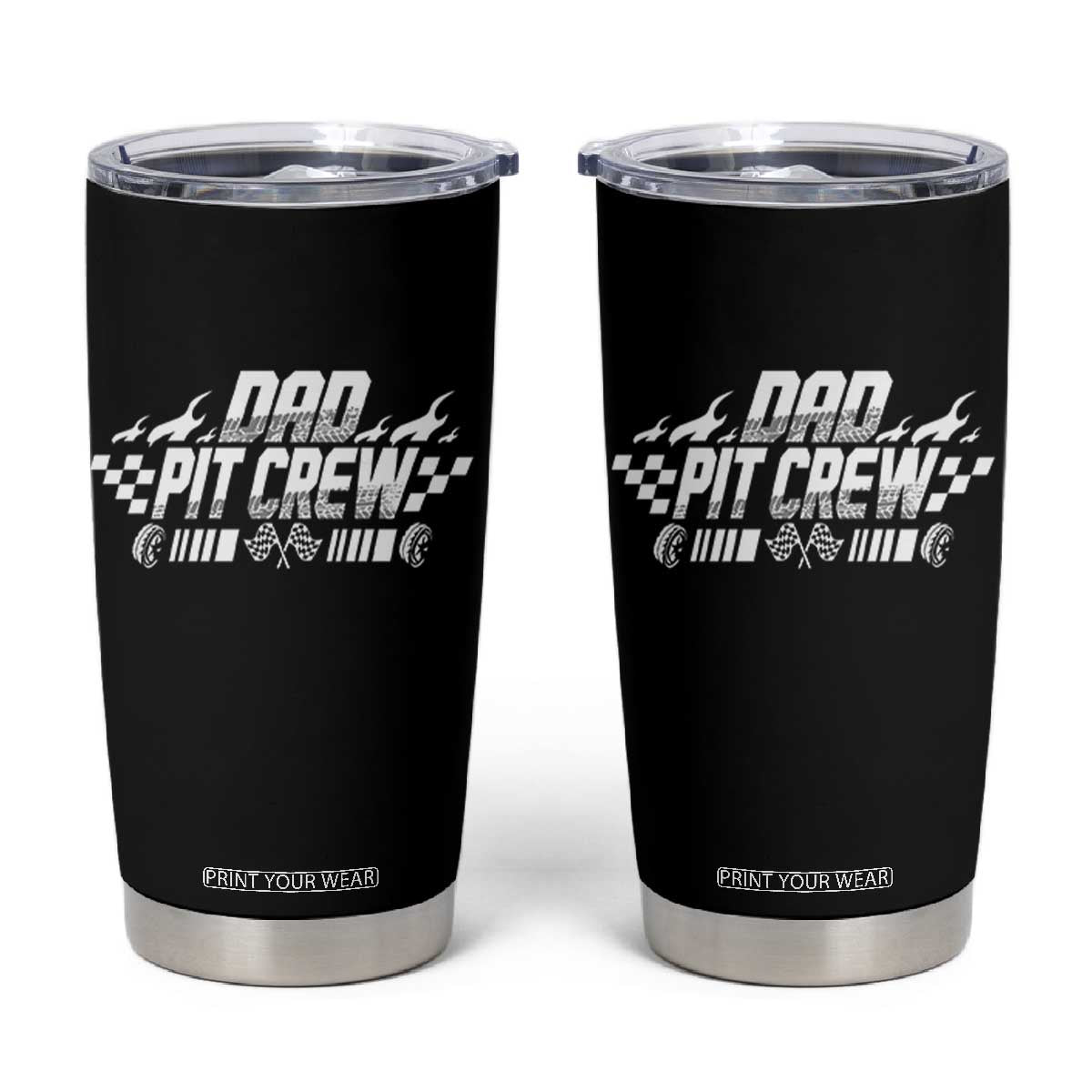 Dad Pit Crew Tumbler Cup Race Car Family Racing Birthday Hosting Parties TS10 Black Print Your Wear