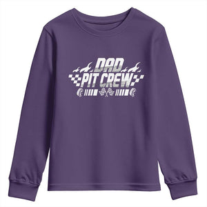 Dad Pit Crew Youth Sweatshirt Race Car Family Racing Birthday Hosting Parties TS10 Purple Print Your Wear