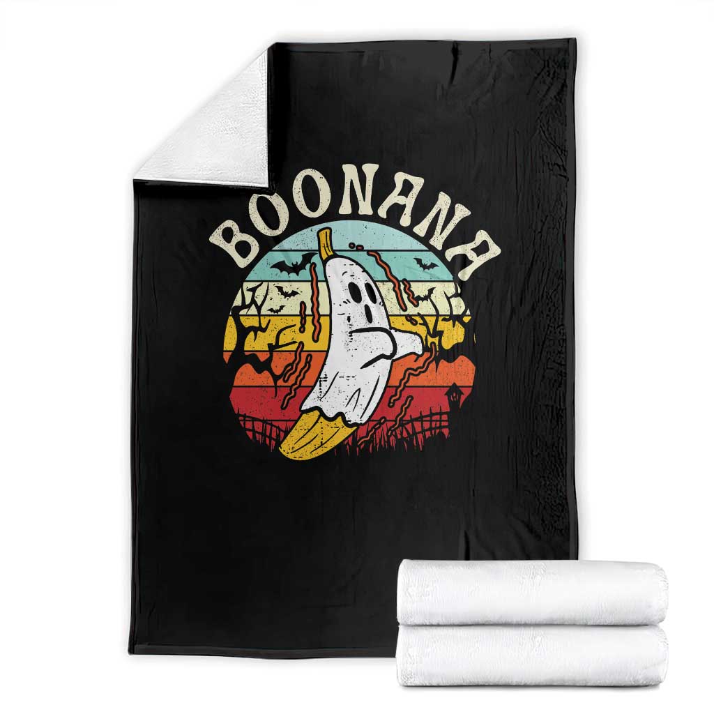 Boonana Cute Ghost Banana Halloween Costume Throw Blanket TS10 Black Print Your Wear