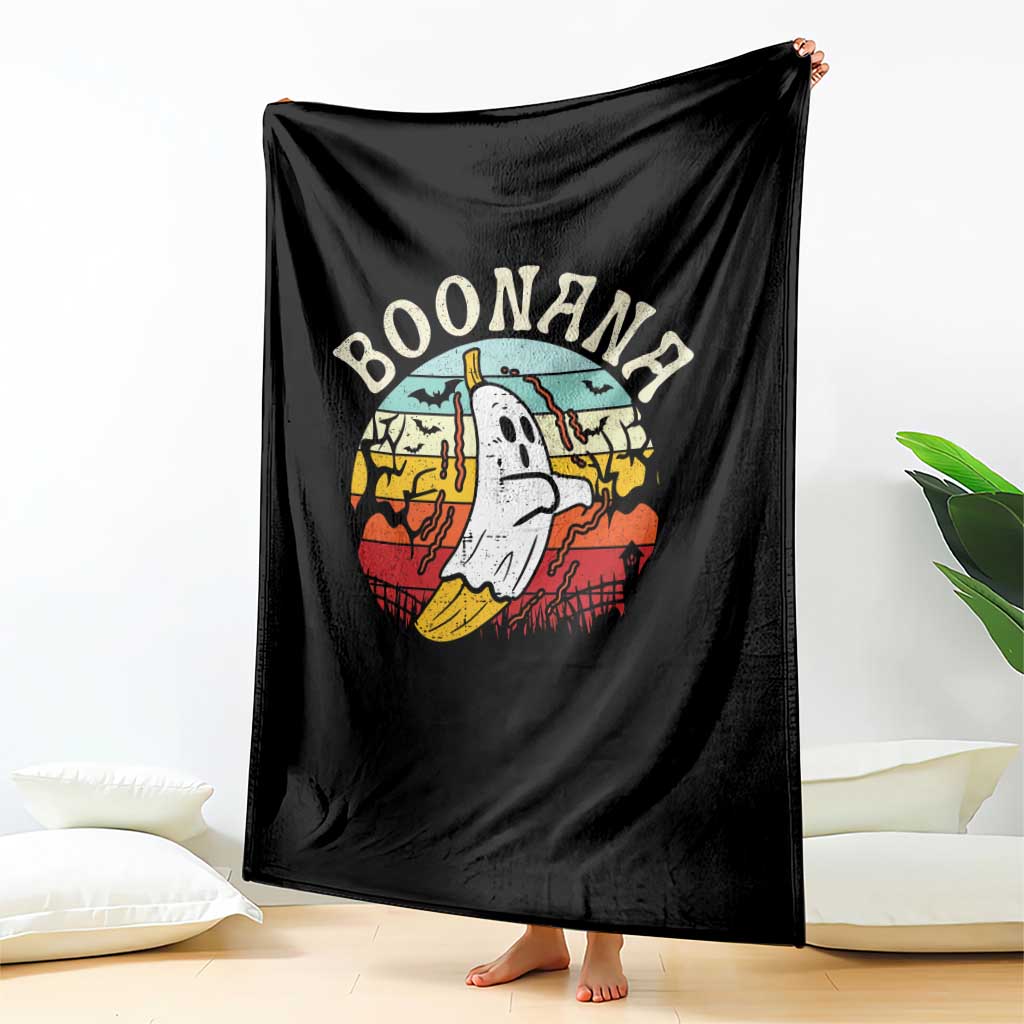 Boonana Cute Ghost Banana Halloween Costume Throw Blanket TS10 Print Your Wear