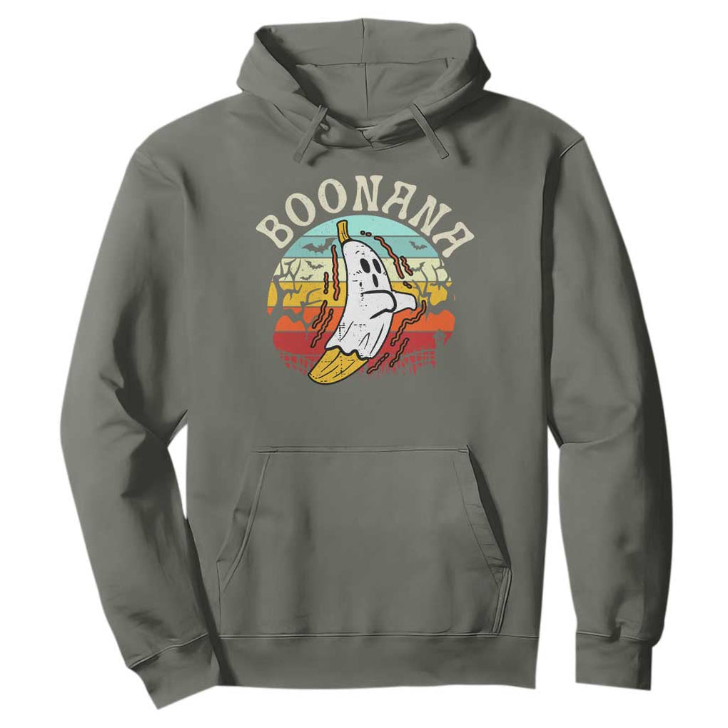Boonana Cute Ghost Banana Halloween Costume Hoodie TS10 Military Green Print Your Wear