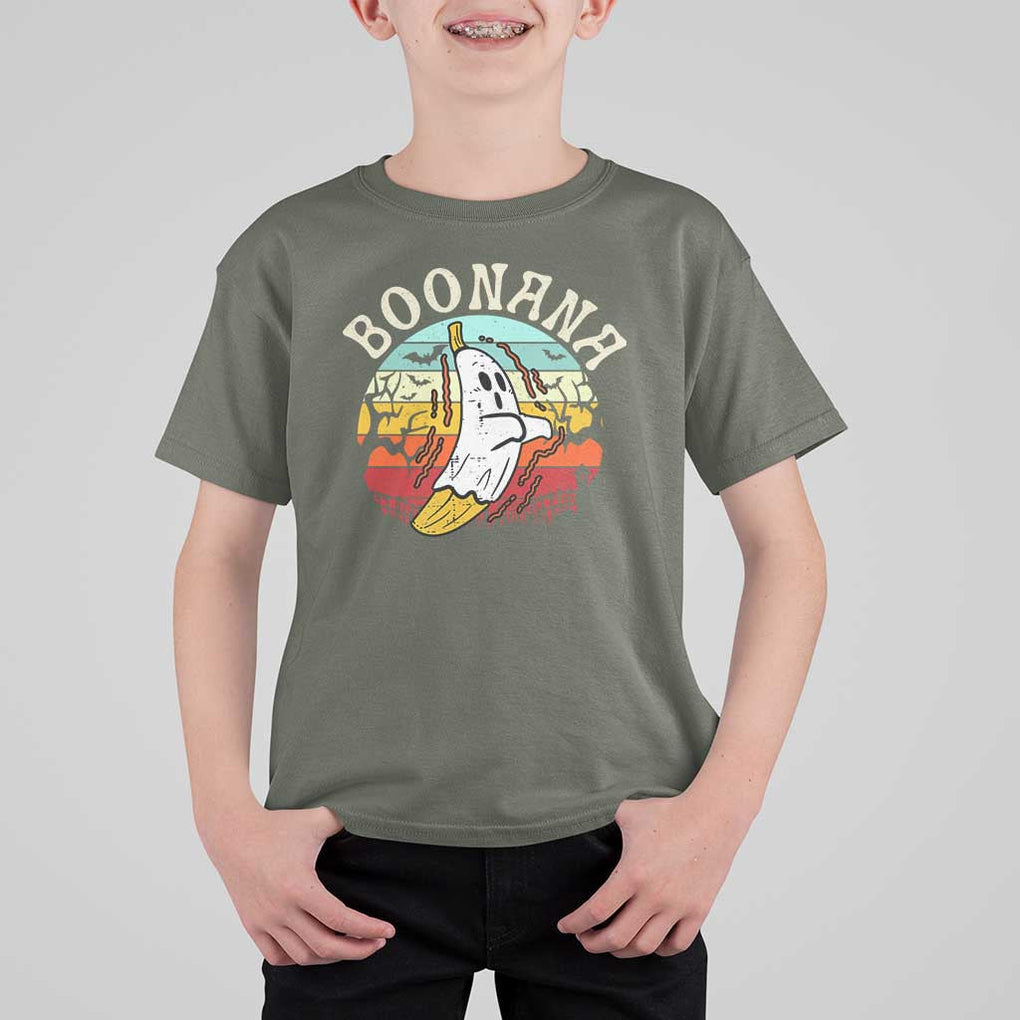 Boonana Cute Ghost Banana Halloween Costume T Shirt For Kid TS10 Military Green Print Your Wear