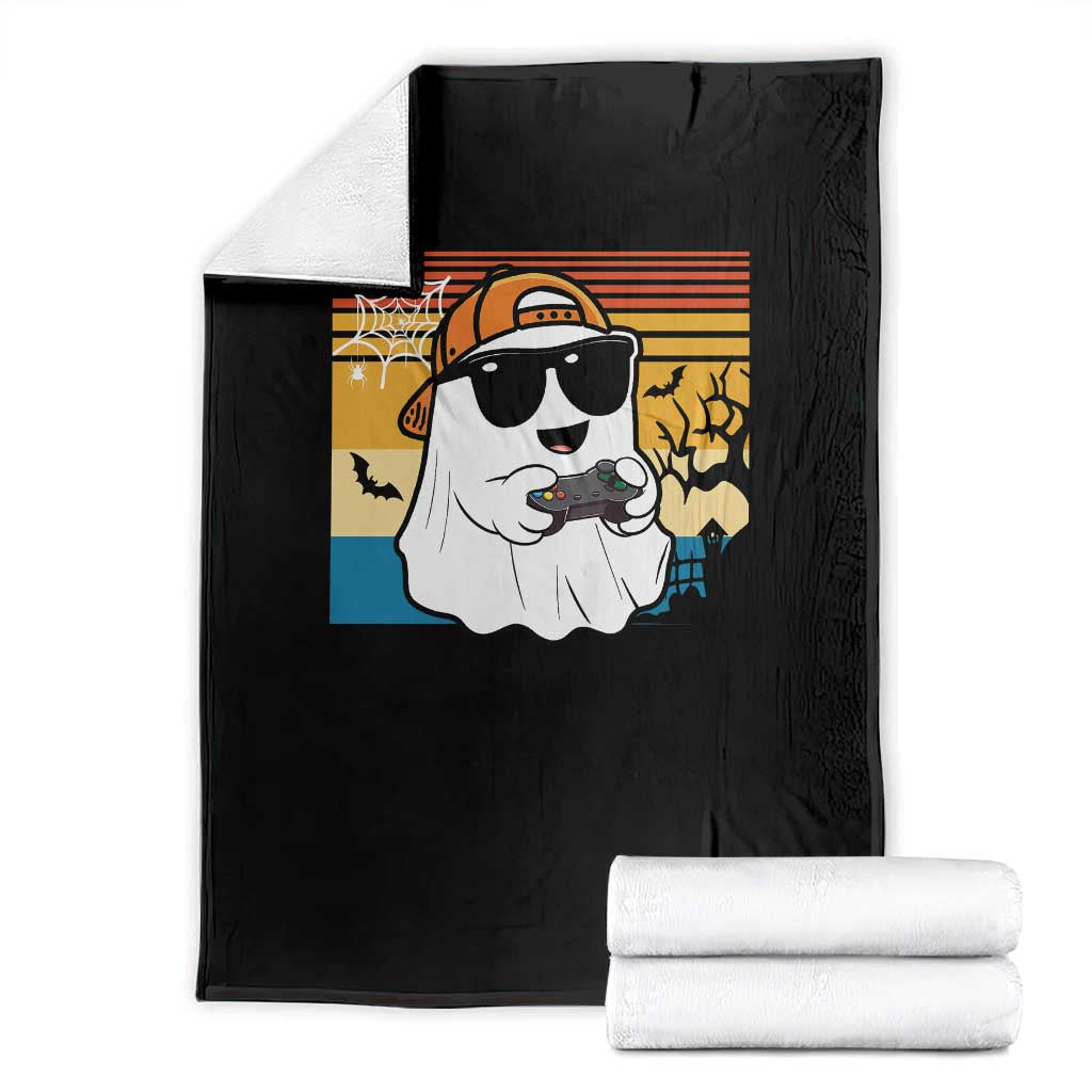 Halloween Boys Kids Ghost Gamer Scary Costume Gaming Men Throw Blanket Retro Funny Halloween TS10 Black Print Your Wear