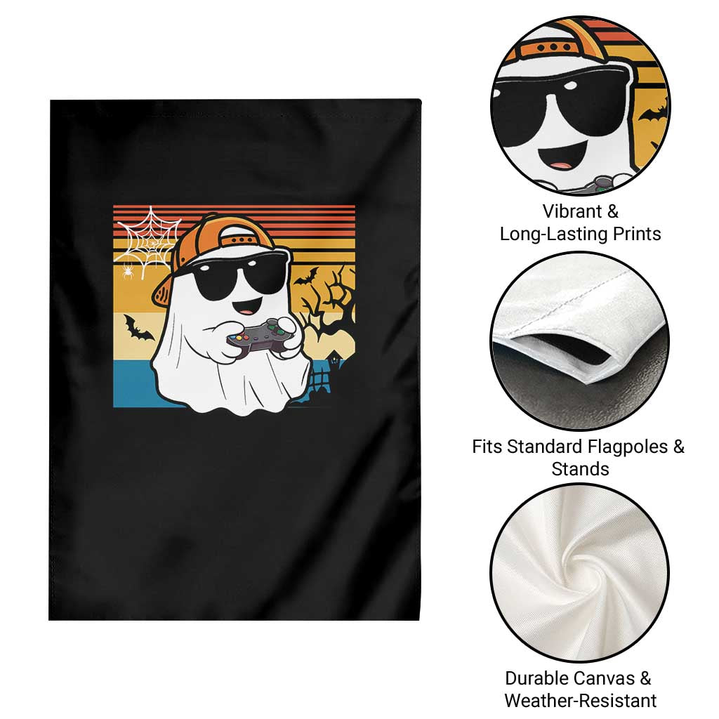 Halloween Boys Kids Ghost Gamer Scary Costume Gaming Men Garden Flag Retro Funny Halloween TS10 Print Your Wear