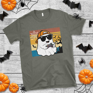 Halloween Boys Kids Ghost Gamer Scary Costume Gaming Men T Shirt Retro Funny Halloween TS10 Military Green Print Your Wear