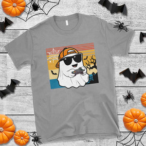 Halloween Boys Kids Ghost Gamer Scary Costume Gaming Men T Shirt Retro Funny Halloween TS10 Sport Gray Print Your Wear