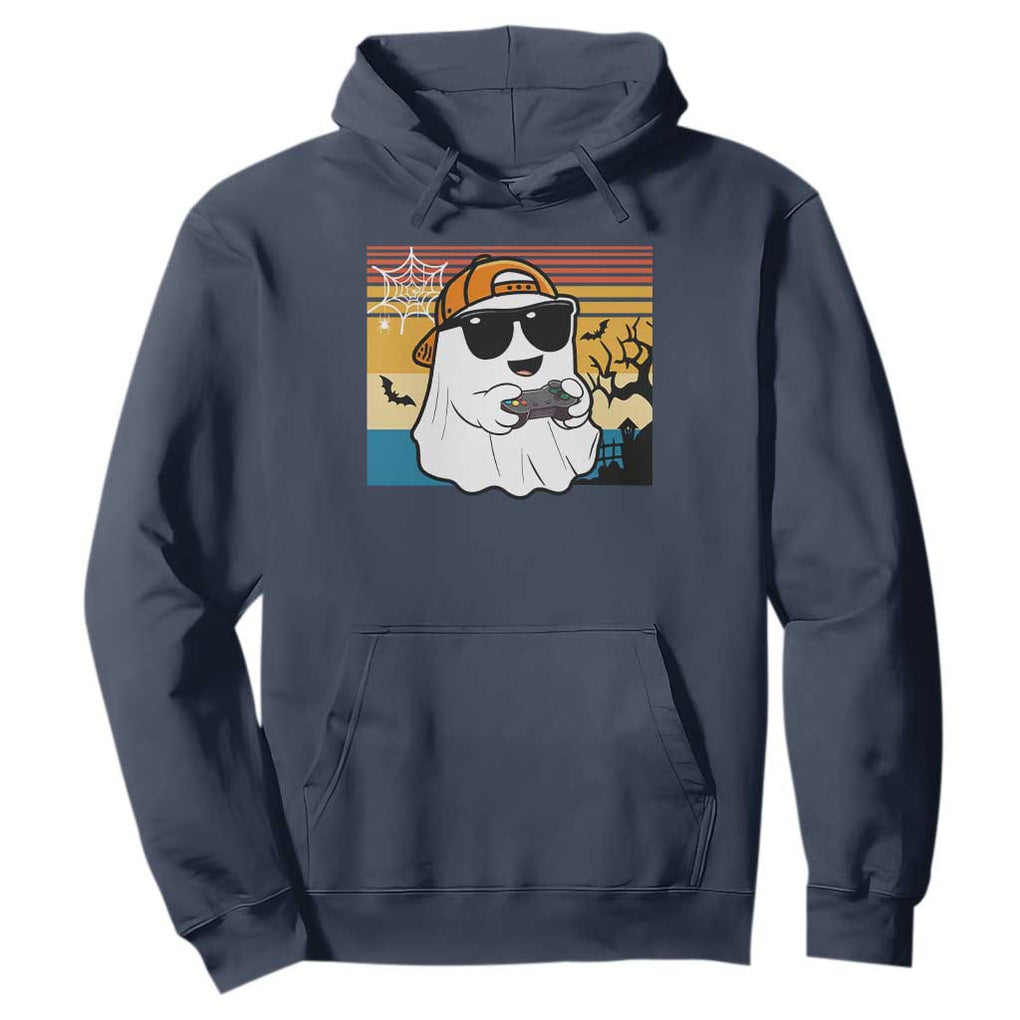 Halloween Boys Kids Ghost Gamer Scary Costume Gaming Men Hoodie Retro Funny Halloween TS10 Navy Print Your Wear