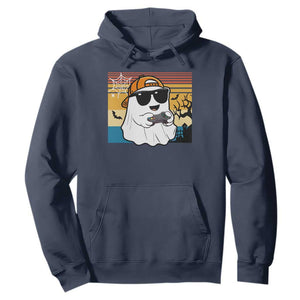 Halloween Boys Kids Ghost Gamer Scary Costume Gaming Men Hoodie Retro Funny Halloween TS10 Navy Print Your Wear