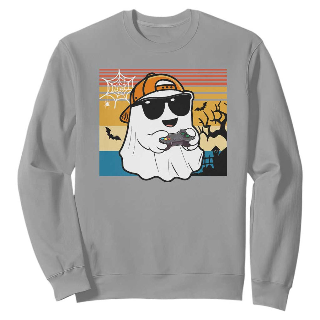Halloween Boys Kids Ghost Gamer Scary Costume Gaming Men Sweatshirt Retro Funny Halloween TS10 Sport Gray Print Your Wear