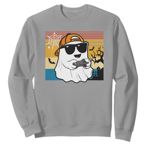 Halloween Boys Kids Ghost Gamer Scary Costume Gaming Men Sweatshirt Retro Funny Halloween TS10 Sport Gray Print Your Wear