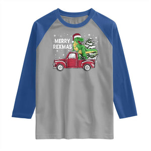 Dinosaur Christmas Tree Raglan Shirt Merry Rexmas Xmas Pet Dino Trex Red Truck Family TS10 Sport Gray Royal Print Your Wear