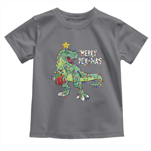 Dinosaur Christmas Tree Rex Baby Shirt Merry Rex-Mas Xmas Pet Dino Trex Xmas Lights TS10 Charcoal Print Your Wear