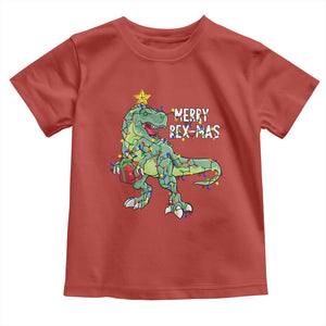 Dinosaur Christmas Tree Rex Baby Shirt Merry Rex-Mas Xmas Pet Dino Trex Xmas Lights TS10 Red Print Your Wear