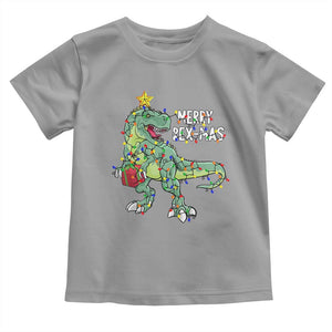 Dinosaur Christmas Tree Rex Baby Shirt Merry Rex-Mas Xmas Pet Dino Trex Xmas Lights TS10 Sport Gray Print Your Wear
