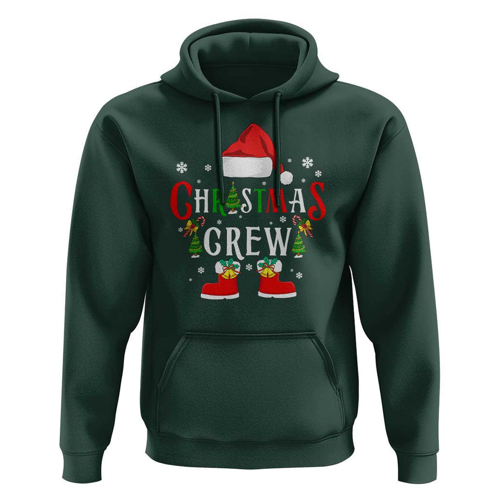 Christmas Crew Hoodie Merry and Bright Christmas Shirt Xmas TS10 Dark Forest Green Print Your Wear