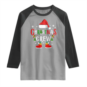 Christmas Crew Raglan Shirt Merry and Bright Christmas Shirt Xmas TS10 Sport Gray Black Print Your Wear