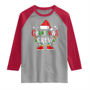 Christmas Crew Raglan Shirt Merry and Bright Christmas Shirt Xmas TS10 Sport Gray Red Print Your Wear