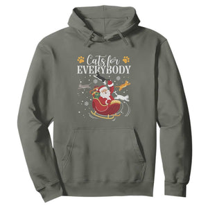 Christmas Cat Lover Hoodie Cats For Everybody Funny Xmas TS10 Military Green Print Your Wear
