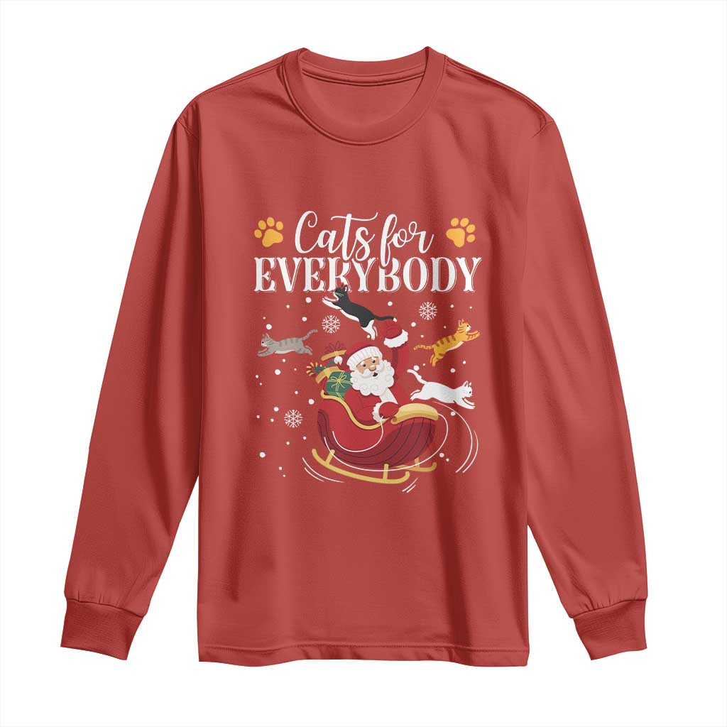 Christmas Cat Lover Long Sleeve Shirt Cats For Everybody Funny Xmas TS10 Red Print Your Wear