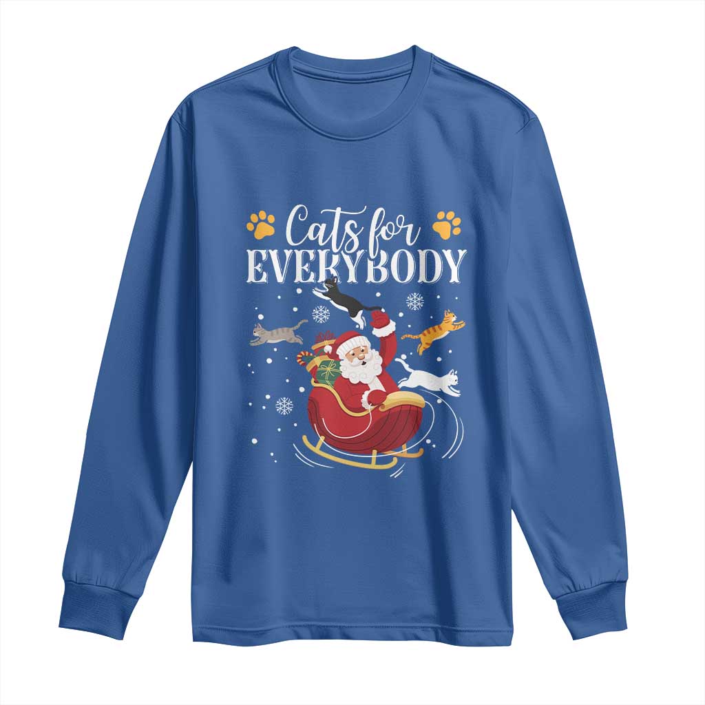 Christmas Cat Lover Long Sleeve Shirt Cats For Everybody Funny Xmas TS10 Royal Blue Print Your Wear