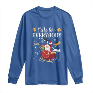 Christmas Cat Lover Long Sleeve Shirt Cats For Everybody Funny Xmas TS10 Royal Blue Print Your Wear