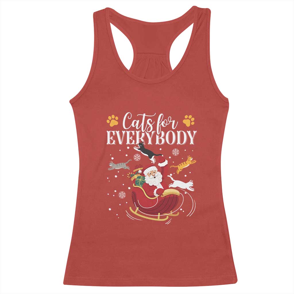Christmas Cat Lover Racerback Tank Top Cats For Everybody Funny Xmas TS10 Red Print Your Wear